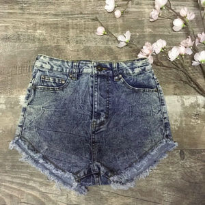 Acid Wash High Waisted Shorts